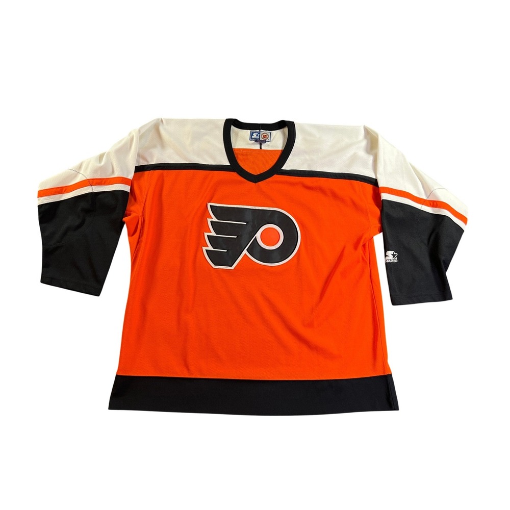 Vintage Starter‎ Philadelphia Flyers Hockey Jersey Mens XL Orange NHL 90s Mesh